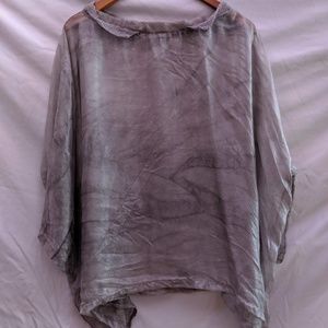 AVIU | Sheer Over-sized Silver Blouse